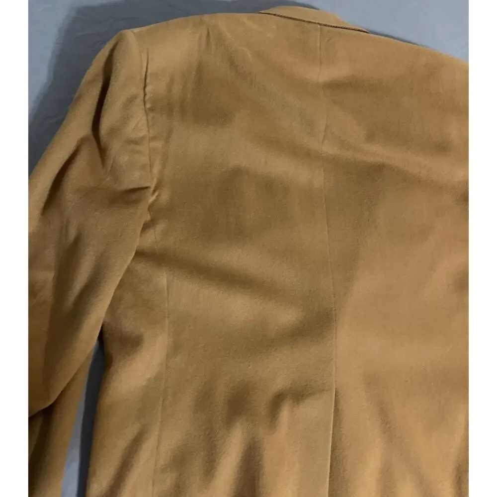 Vtg Bill Blass 100% Cashmere Blazer Sport Coat Jacket 42R Camel Tan Gold Mens